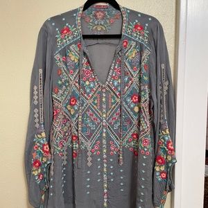 Johnny Was Embroidered Top XL